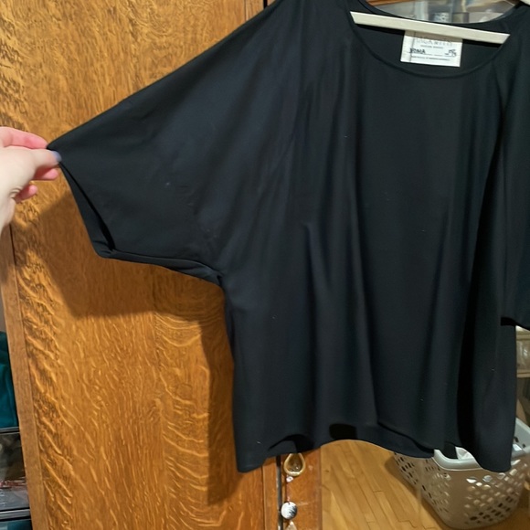 Hackwith Design House Raw Silk Top Black XS/S - Picture 3 of 5